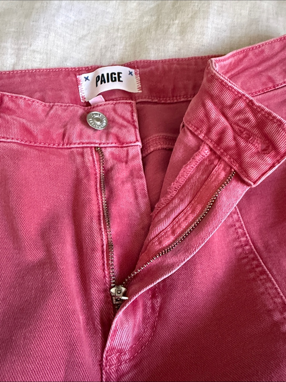 PAIGE Cindy Coral Pink Cropped Ankle Jeans - Picture 6 of 10